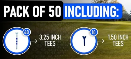 Miniatura 8 de Zario Tees de Golf 3 1/4 con Combo de Tees de Golf 1 1/2 Pulgadas, Tees de Golf de Plástico - Casi Irrompibles - 50 Unidades Azul