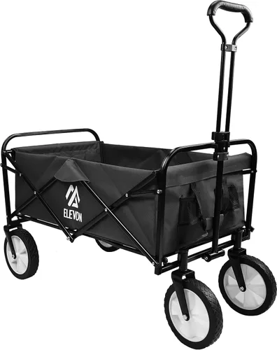 Miniatura 7 de Elevon Marco de acero resistente plegable de 150 libras de capacidad para acampar al aire libre, jardín, carro utilitario para patio, color azul