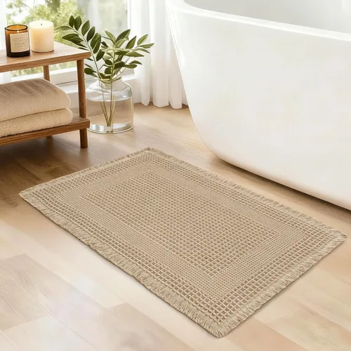 Miniatura 20 de JIUZHEN Tapete de Baño Mejorado con Diseño de Gofre Súper Absorbente Tapetes de Baño Antideslizantes Alfombras de Baño Lavables a Máquina de Secado