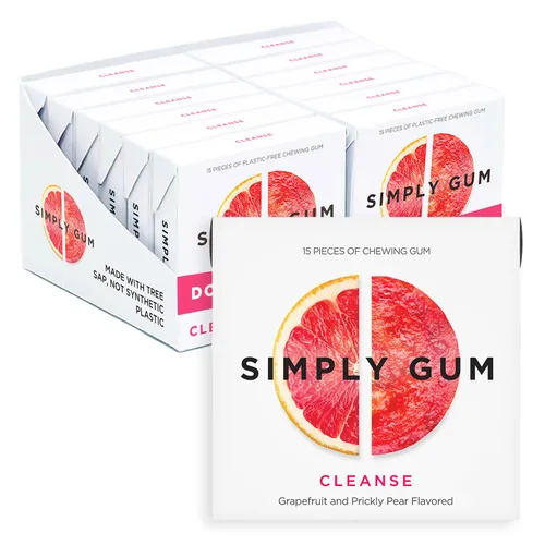 Miniatura 11 de Goma de Mascar Natural Surtida de Simply Gum, sin OGM, Vegana, 6 paquetes (90 piezas), incluye Menta, Canela, Jengibre, Hinojo, Café, Arce