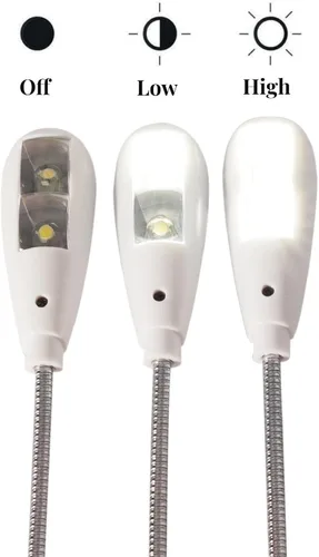 Miniatura 3 de Lámpara de Lectura LED USB con Ajuste Regulable de 2 Brillos, Cuello de Ganso Flexible, Luz USB para Notebook Laptop Teclado, Powerbank