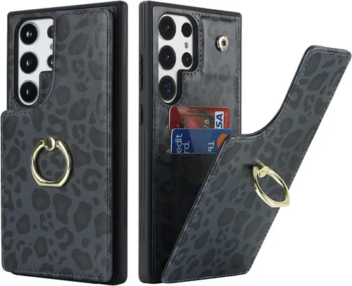 Miniatura 34 de Lipvina Funda para Samsung Galaxy A03s con tarjetero, Galaxy A03s Funda tipo cartera para mujer, tarjetero de crédito, soporte de anillo, fundas