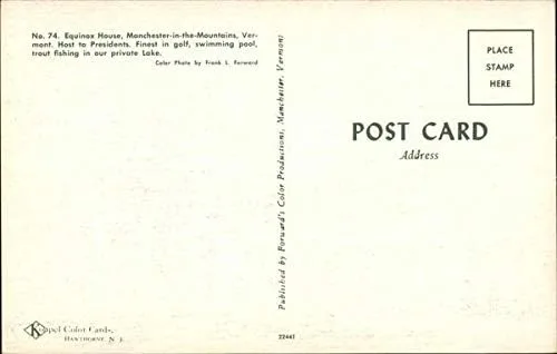 Miniatura 2 de Postal vintage original de Equinox House Manchester, Vermont VT