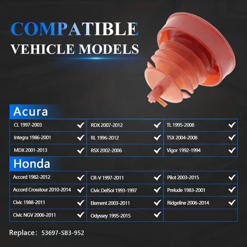 Miniatura 3 de AUTOKAY Bomba de dirección asistida hidráulica, cubierta de tapón de depósito roja para Honda para Acura (paquete de 2)