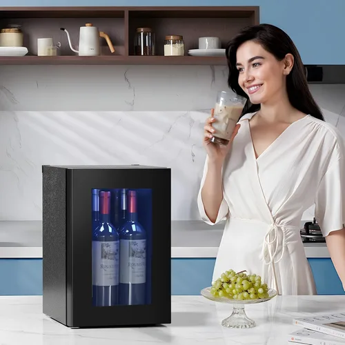 Miniatura 7 de Antarctic Star 0.6 pies cúbicos. Refrigerador mini para vino de pie libre, encimera para bodega de vino de 4 botellas, vino tinto, silencioso, Negro