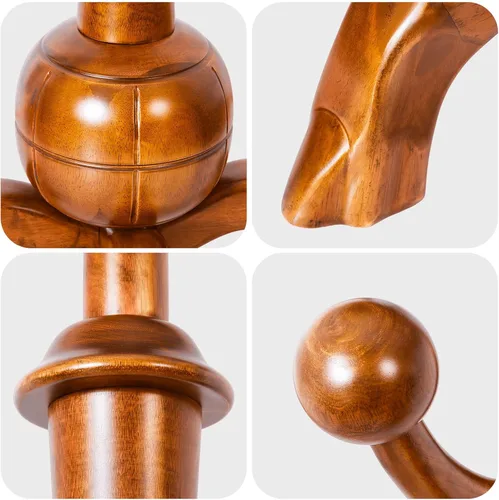 Miniatura 3 de Perchero independiente de madera en forma de árbol con 8 ganchos, diseño creativo con apariencia de rama de árbol, soporte colgador de ropa con base