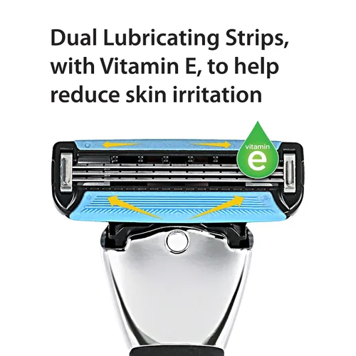 Miniatura 4 de Amazon Basics - Recambios de maquinilla de afeitar de 3 cuchillas para hombre con lubricación dual, 12 cartuchos