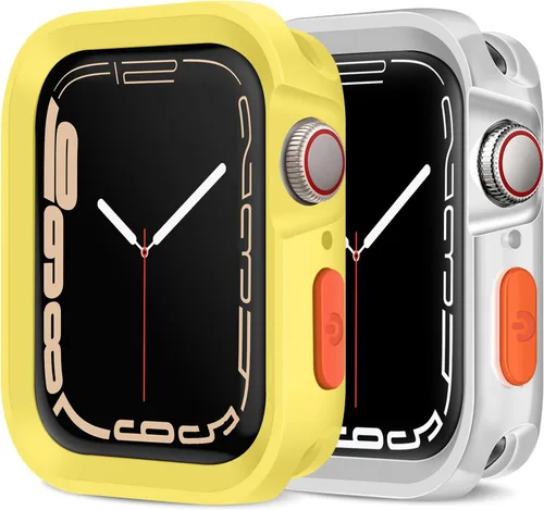 Miniatura 17 de Amizee Paquete de 2 fundas resistentes compatibles con Apple Watch Series 9/8/7 de 1.772 pulgadas, SE 3/2/1 Series 6/5/4 de 1.732 pulgadas, TPU