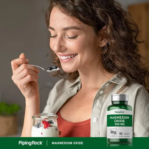 Miniatura 6 de Piping Rock Óxido de magnesio 500 mg 90 cápsulas Suplemento sin OMG, sin gluten