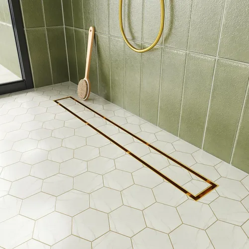 Miniatura 20 de Neodrain Drenaje de ducha lineal de 24 pulgadas con rejilla de inserción de azulejos, fabricante profesional de desagüe de suelo de ducha Cepillado