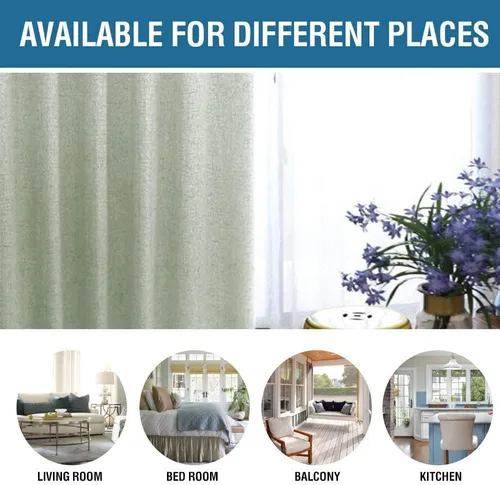 Miniatura 26 de H.VERSAILTEX - Cortina opaca 100 % de lino de 108 pulgadas de largo para dormitorio, con aislamiento térmico, lino texturizado, ahorro de energía
