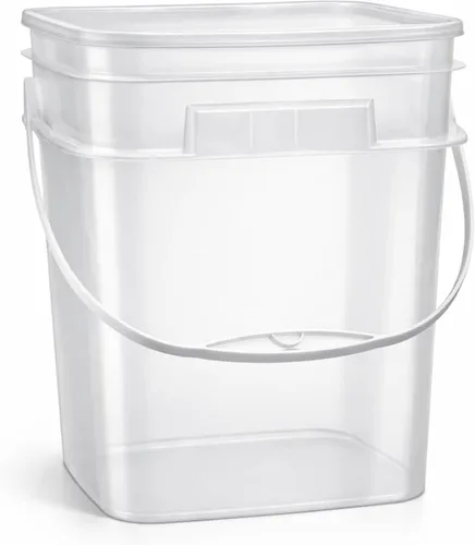 Miniatura 2 de House Naturals Cubo cuadrado de grado alimenticio de 4 galones con asas de plástico y tapa (paquete de 3) recipientes fabricados en Estados Unidos