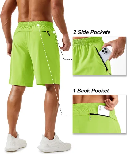 Miniatura 32 de TACVASEN Pantalones cortos deportivos para correr para hombre, 9 pulgadas, de secado rápido, pantalones cortos ligeros de verano, 3 bolsillos