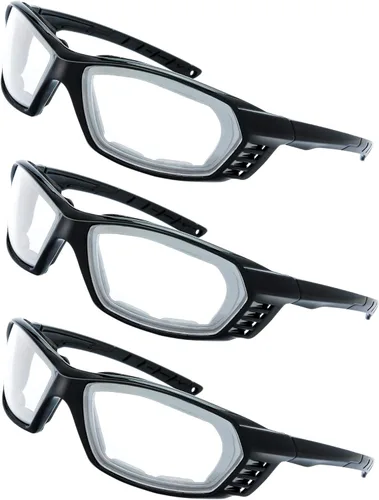 Miniatura 21 de Gafas de Motocicleta con Marco Acolchado y Lentes que Bloquean 100% UVB/UVB para Actividades al Aire Libre y Deportes 5-negro mate