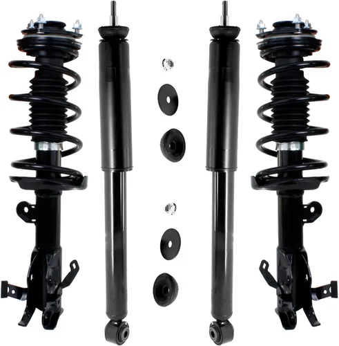 Miniatura 130 de Detroit Axle - Puntales y Amortiguadores para Chevy Traverse Buick Enclave GMC Acadia Saturn Outlook 2007-2012, 2 puntales delanteros con resorte