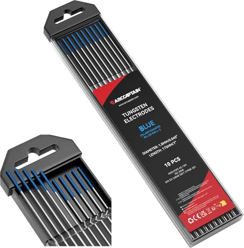 ARCCAPTAIN Electrodo de soldadura TIG de tungsteno, paquete de 10 unidades de 0.04 x 7 pulgadas (azul - 2% lantanado, WL20/EWLa-2)