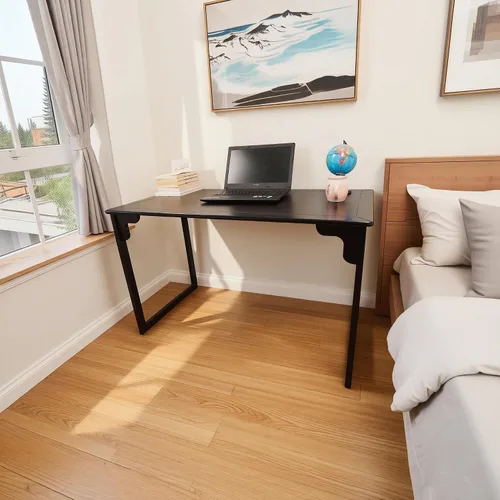 Miniatura 6 de Escritorio de madera maciza con cajón, escritorio de madera para oficina en casa para el trabajo, escritorio de computadora para estudiantes
