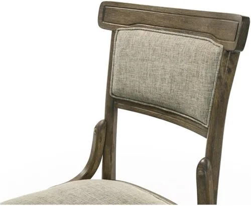 Miniatura 3 de Lilola Home Bistro - Juego de 2 sillas de comedor de tela contemporánea vintage de nogal de 19 pulgadas de ancho con cojín