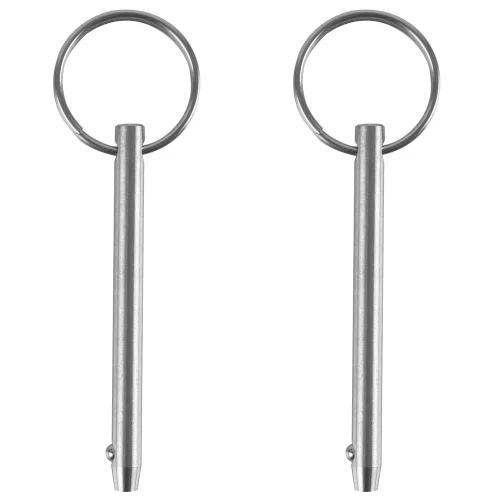 Miniatura 4 de Paquete de 2 pasadores de liberación rápida, diámetro de 1/4" (6.3mm), longitud total 3" (76mm), longitud utilizable de 2.4" (61mm), acero