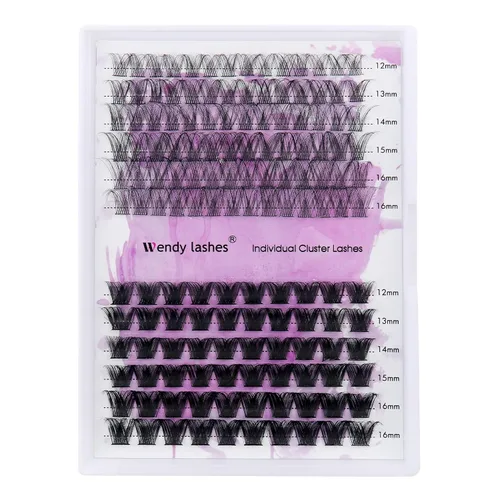 Miniatura 7 de Extensiones de pestañas individuales de rizo C/D con tallo ancho de 0.472-0.630 in, banda fina, pestañas suaves y finas, cómodas, color negro mate