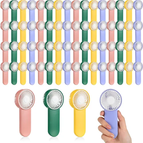 Miniatura 9 de Sumind 6 unidades de pequeño ventilador portátil personal pequeño a granel de 1 velocidad eléctrico lindo alimentado por batería para el cuello