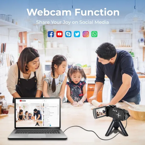 Miniatura 6 de Videocámara, Cámara de Video Vlogging para Youtubers con Zoom Digital 18X 64MP Pantalla de 3” 270° de Rotación Cámara 4k para Grabación de Video