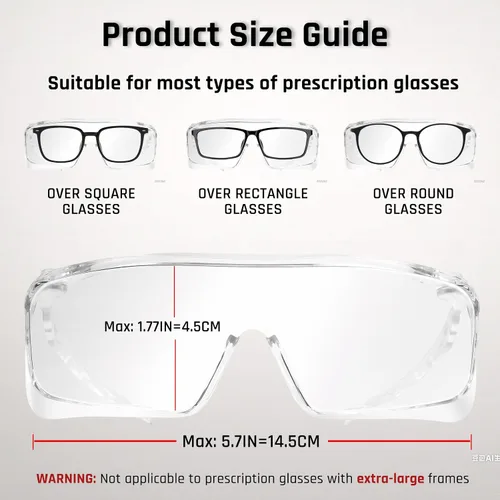 Miniatura 8 de ANSI Z87.1 Gafas de seguridad ligeras anti niebla OTG gafas de seguridad para laboratorio tiro industrial carpintería médica dental