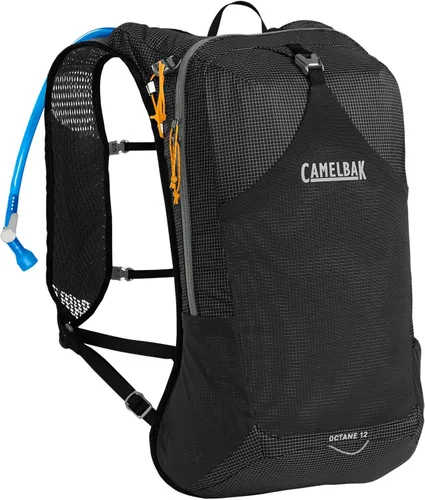 CamelBak Octane 12 Mochila de hidratación para senderismo, depósito Fusion, color negro/albaricoque, 70 onzas Negro/Albaricoque 2.0