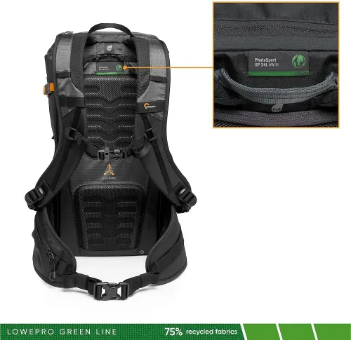 Miniatura 3 de Lowepro PhotoSport BP 24L AW III, mochila para cámara de senderismo, con acceso lateral, con inserto de cámara extraíble, con sistema de correa