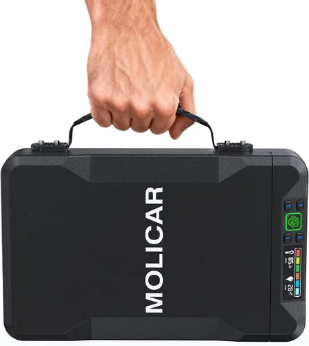 Miniatura 9 de Caja fuerte para pistola de mano pequeña biométrica, caja de seguridad portátil para pistola con acceso rápido por huellas dactilares, caja