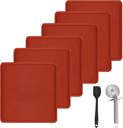Miniatura 8 de 8 bandejas deshidratadoras de silicona para cuero de frutas de 12 x 10 pulgadas, alfombrillas deshidratadoras antiadherentes con borde para frutas