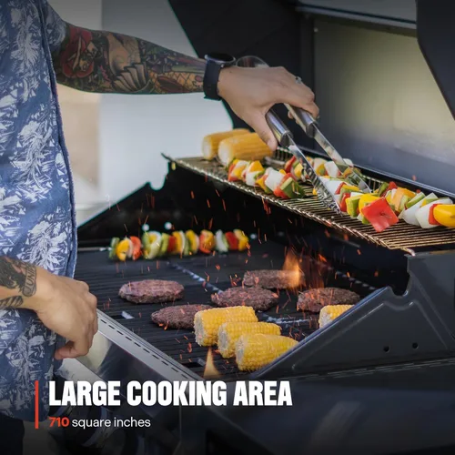 Miniatura 4 de Monument Grills Denali Series Denali 405 - Parrilla de barbacoa inteligente de gas propano líquido de 4 quemadores de acero inoxidable con placa