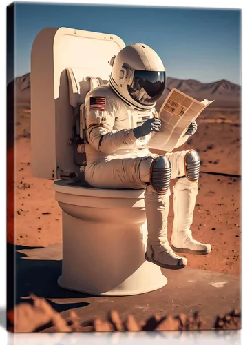 Obra de arte en lienzo enmarcada de astronautas para pared, pintura cultural del espacio, imágenes decorativas, decoración de pared colorida,