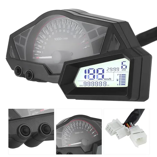 Miniatura 7 de DOACTLCD - Medidor de combustible de velocidad para motocicleta, 15000 rpm, repuesto para NINJA 300EX300300SE 1315 2015 300 odómetros