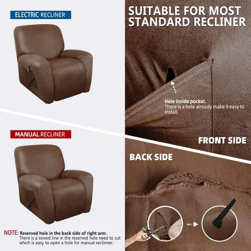 Miniatura 3 de molasofa Fundas de cuero para sillas reclinables, fundas para sillas reclinables grandes para silla reclinable, 4 piezas, fundas lavables que se