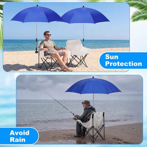 Miniatura 7 de 2 Set Beach Chair with Umbrella Foldable Camping Chair Adjustable and Fold up Umbrella with Storage Bag for Outdoors Fishing Camping Hiking Travel