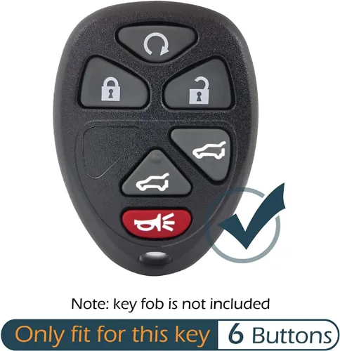 Miniatura 2 de 2 piezas de fundas de silicona para llavero de 6 botones, carcasa remota, protector de llave compatible con Chevrolet Chevy Suburban Tahoe Traverse