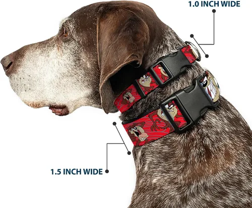 Miniatura 2 de Buckle-Down Tasmanian Devil Expressions Red Swirl - 1 pulgada de ancho - Se adapta a cuello de 9 a 15 pulgadas - S
