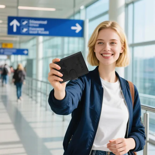 Miniatura 5 de Funda para pasaporte para viajes, funda para pasaporte con ranura para tarjeta de crédito y ranura para tarjeta de embarque, funda para pasaporte