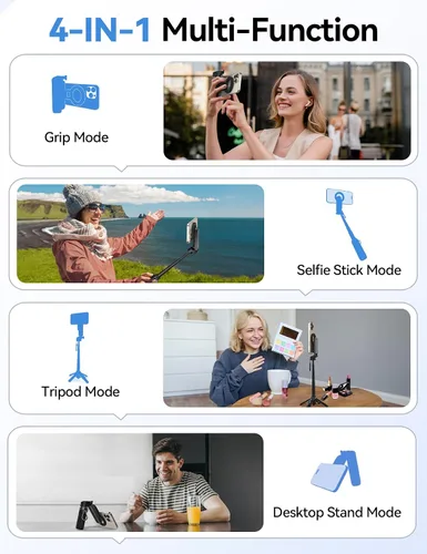 Miniatura 3 de Takerers Trípode Magsafe para iPhone【Tamaño de bolsillo】 Palo selfie magnético portátil 4 en 1 para soporte de iPhone para grabación de video