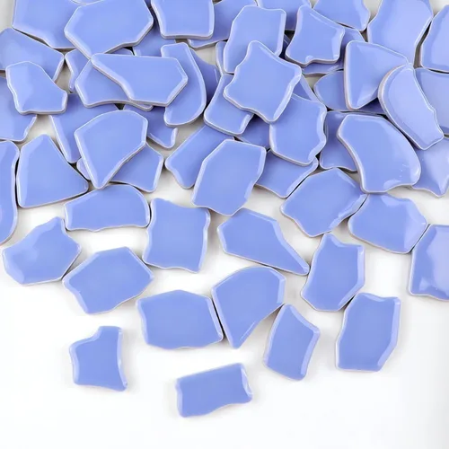 Miniatura 10 de PINUO&KE Azulejo de mosaico de cerámica irregular con pegamento de 0.99 libras para adultos y niños, hecho a mano, para baño, cocina, decoración
