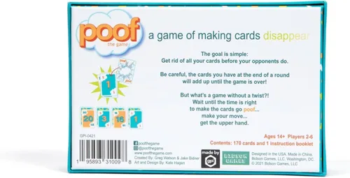 Miniatura 4 de Poof The Game - Juego de cartas casual rápido de aprender, fácil de jugar, para amigos y familiares, grupos grandes y pequeños, noches de juego