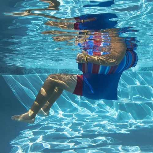Miniatura 6 de Big Joe - Eslinga de fideos, sin necesidad de inflar, flotador de piscina con reposabrazos, tela de drenaje rápido, portavasos