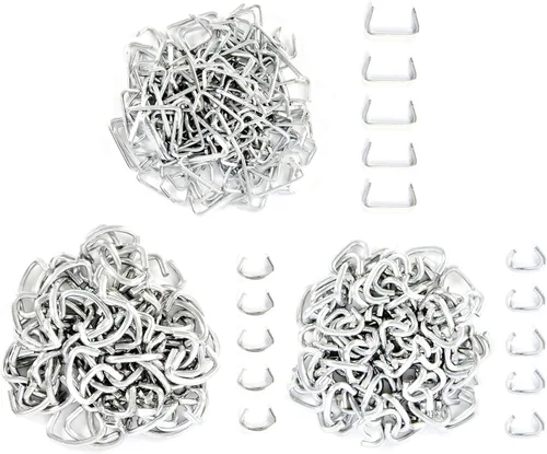 Miniatura 5 de Kit de Alicates para Anillas de Cerdo con 270 Piezas de Anillas de Cerdo de Acero Galvanizado de 3/4", 1/2", 3/8", Kit de Alicates Rectos