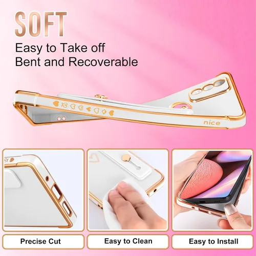 Miniatura 3 de Likiyami Funda 3 en 1 para Motorola Moto G Pure 2021 con diseño de corazón para mujeres y niñas, bonita, de lujo, bonita con soporte, funda estética