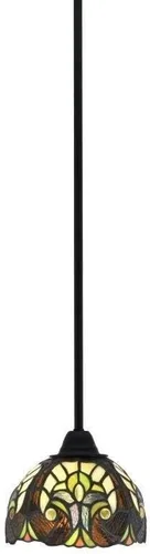 Miniatura 164 de Toltec Lighting Paramount - Mini colgante de 1 luz en acabado negro mate con cristal de arte perla de 7 pulgadas y estilo negro
