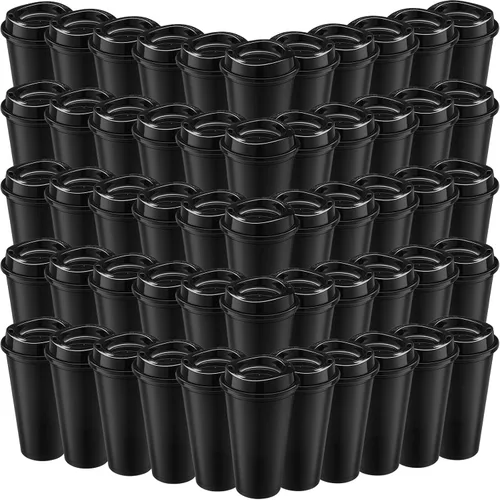 Miniatura 24 de Honeydak Paquete de 30 tazas de café reutilizables de 16 onzas con tapas, botella de agua, taza de viaje para café helado, vasos de té de plástico