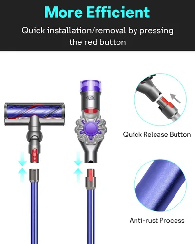 Miniatura 3 de Leemone Varita de Repuesto de Liberación Rápida para Dyson V7 V8 V10 V11 V15 Aspiradora de Palo Inalámbrica Extensión para Dyson V11 V10 V8 V7