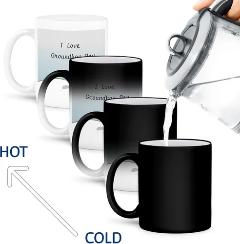 Miniatura 4 de 3dRose mug_204327_3 Taza de dibujos animados con texto en inglés «I Love Groundhog Day», 11 onzas