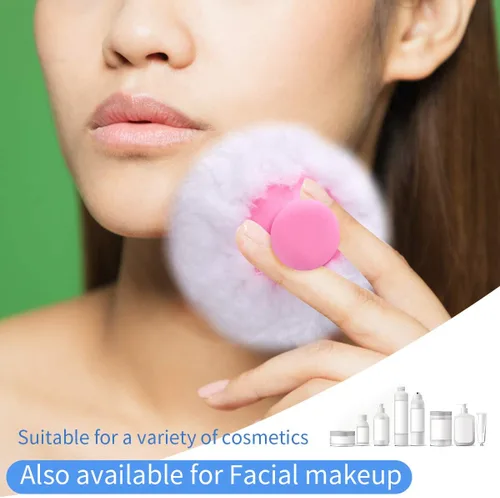 Miniatura 5 de 2pcs-Baby Body Cosmetic Powder Puff Kit Esponja Caja Contenedor (Azul y Rosa)